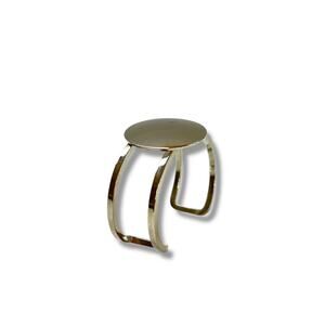 Silvertone Open Bangle Cuff Bracelet Circle Design